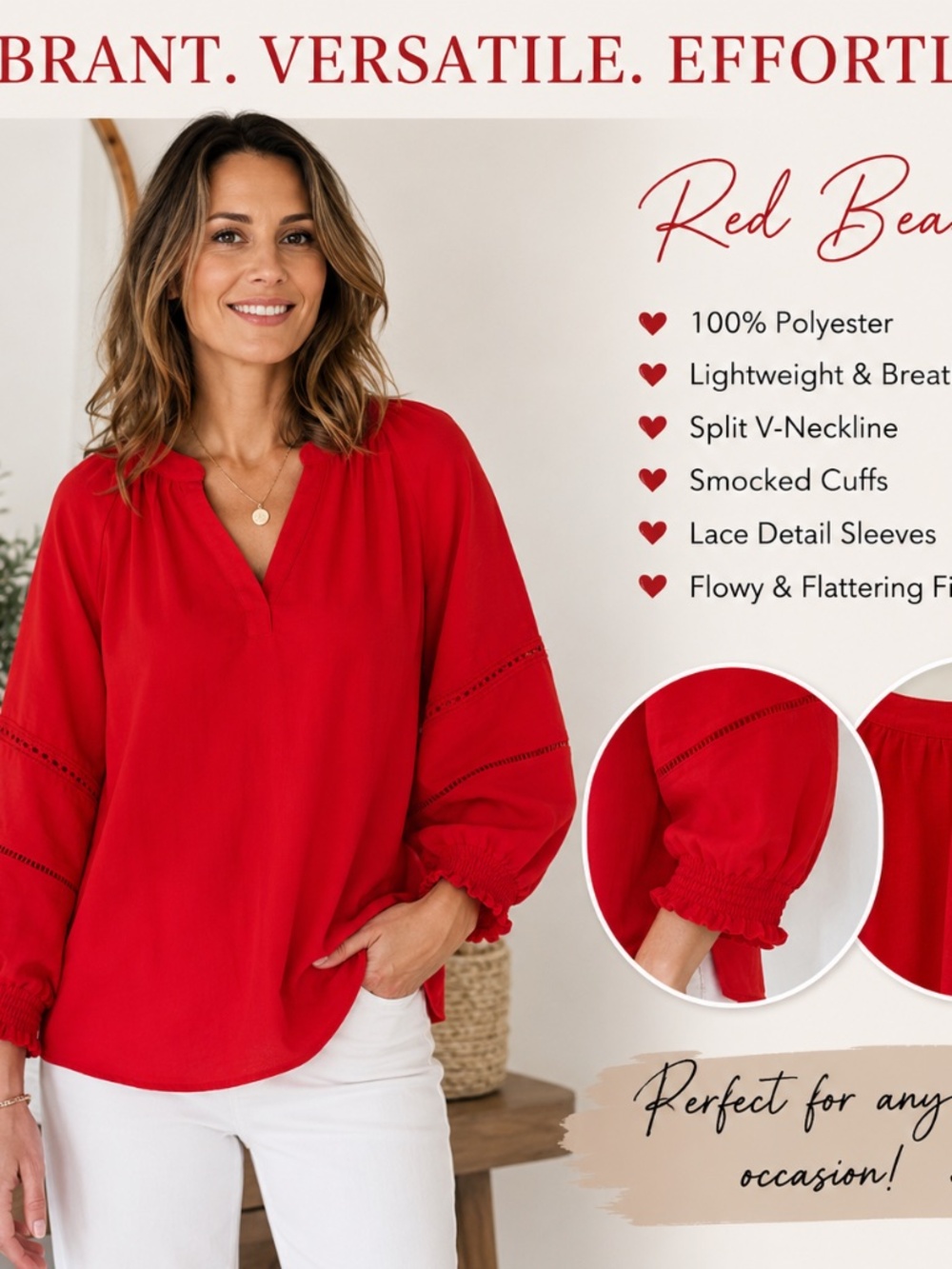 ❤️ NEW WITH TAGS | Dokotoo Red Boho Blouse | XL